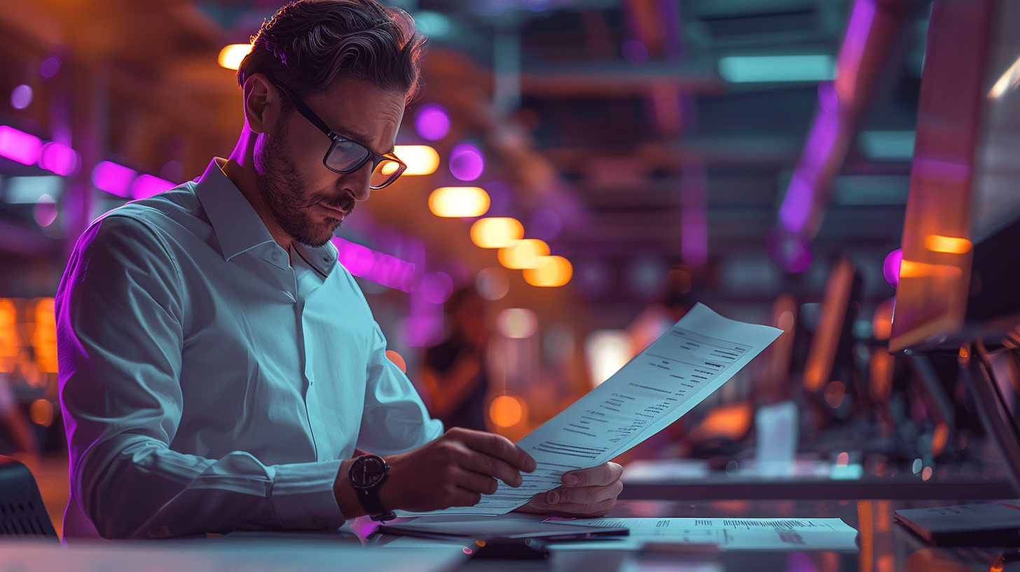 A businessman registers his business